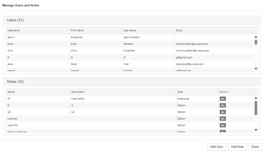 Web Enterprise User Management